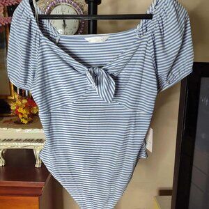 LC Lauren Conrad Short Sleeve bodysuit Tie-Front Tops Size Large